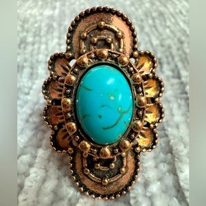 5/$20🛍️Paparazzi Copper with Faux Turquoise Knuckle to Knuckle Ring